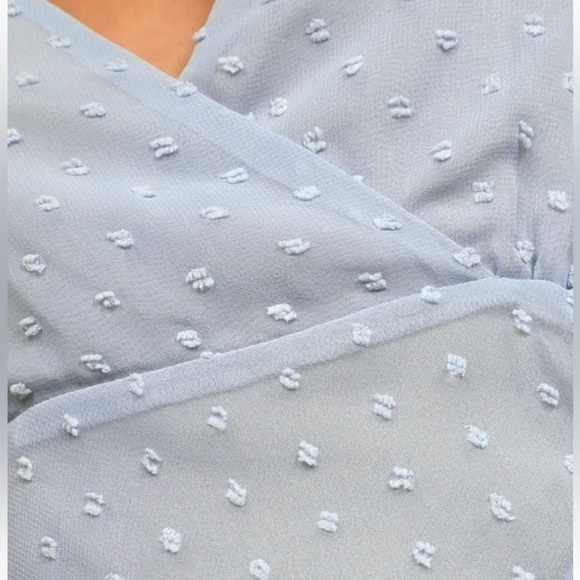 For Us to Dance Powder Blue Swiss Dot Ruffled Midi Dress - Picture 5 of 5